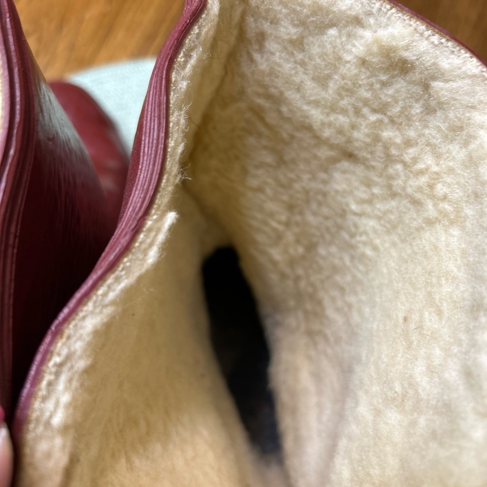 Vintage Lehigh Steel Toe Boots Mens 7 Red Ranger Rubber Safety Sherpa Lined - Picture 12 of 14